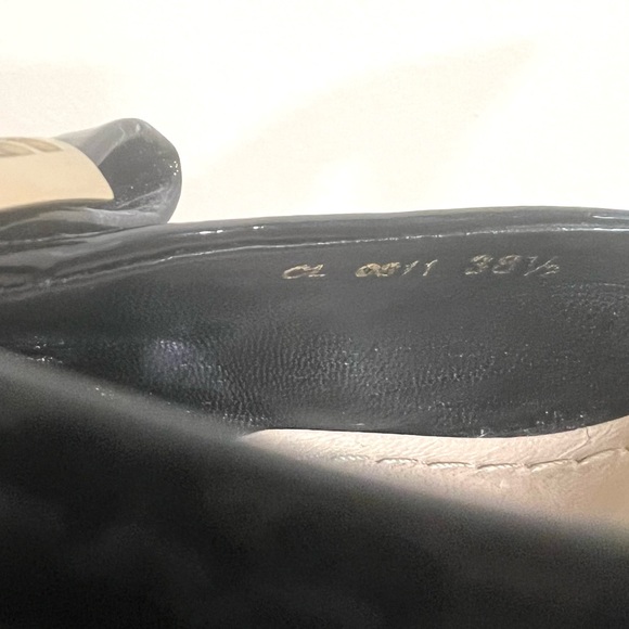 DIOR CANNAGE BLACK PATENT LEATHER BOW SLIDE SANDALS SIZE 38.5 - Picture 16 of 16